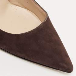 Manolo Blahnik Brown Suede BB Pointed Toe Pumps Size 38.5