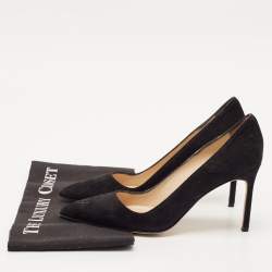Pre Owned Manolo Blahnik Black Suede Pointed Toe BB Pumps Size 38