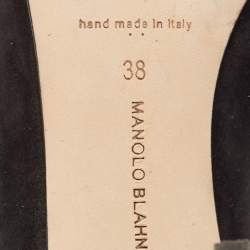 Pre Owned Manolo Blahnik Black Suede Pointed Toe BB Pumps Size 38