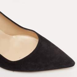 Pre Owned Manolo Blahnik Black Suede Pointed Toe BB Pumps Size 38