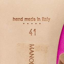 Manolo Blahnik Pink Satin Hangisi Pumps Size 41