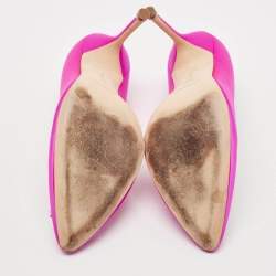 Manolo Blahnik Pink Satin Hangisi Pumps Size 41