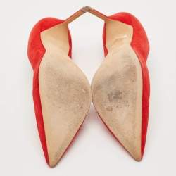 Manolo Blahnik Red Suede BB Pointed Toe Pumps Size 41