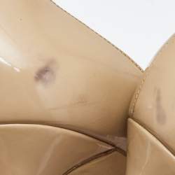 Manolo Blahnik Beige Patent Leather Tayler D'orsay Pumps Size 39