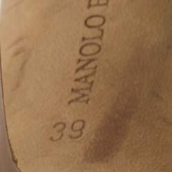Manolo Blahnik Beige Patent Leather Tayler D'orsay Pumps Size 39
