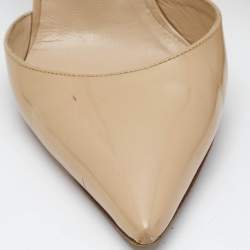Manolo Blahnik Beige Patent Leather Tayler D'orsay Pumps Size 39