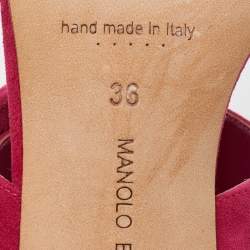 Manolo Blahnik Pink Suede Gable Slide Sandals Size 36