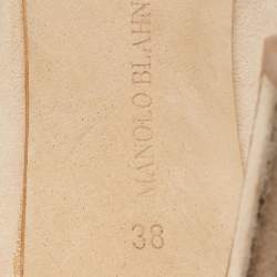 Manolo Blahnik Two Tone Suede Leather Bipunta Pointed Toe Pumps Size 38.5