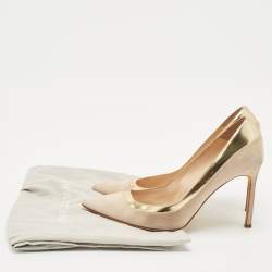 Manolo Blahnik Two Tone Suede Leather Bipunta Pointed Toe Pumps Size 38.5