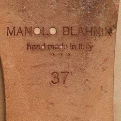 Manolo Blahnik Champange Satin Hangisi Ballet Flats Size 37 