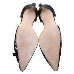 Pre Owned حذاء كعب عالي مانولو بلانيك دورسي مقدمة مدببة اسبي كروشيه أسود مقاس 39