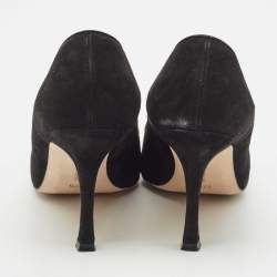 Manolo Blahnik Black Suede Maysale Pumps Size 37.5