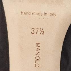 Manolo Blahnik Black Suede Maysale Pumps Size 37.5