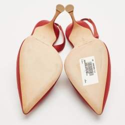 Manolo Blahnik Burgundy Satin Cassinasli Pumps Size 39.5