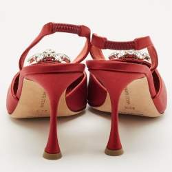 Manolo Blahnik Burgundy Satin Cassinasli Pumps Size 39.5