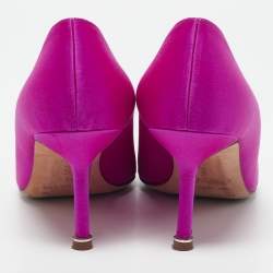 Manolo Blahnik Pink Satin Hangisi Pumps Size 36.5