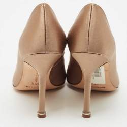 Manolo Blahnik Bronze Satin Hangisi Pumps Size 35.5