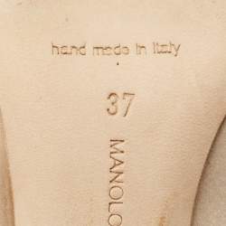 Manolo Blahnik Beige Satin Trionfa Pumps Size 37