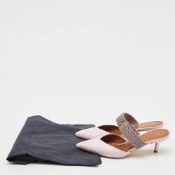 Malone Souliers x Roy Luwolt Pink Leather Slide Sandals Size 40