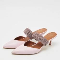 Malone Souliers x Roy Luwolt Pink Leather Slide Sandals Size 40