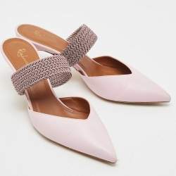 Malone Souliers x Roy Luwolt Pink Leather Slide Sandals Size 40