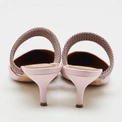 Malone Souliers x Roy Luwolt Pink Leather Slide Sandals Size 40