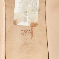 Pre Owned Manolo Blahnik Peach Leather Hangisi Ballet Flats Size 39.5