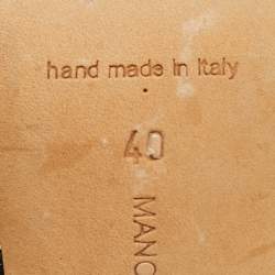 Pre Owned Manolo Blahnik Black Laser Cut Leather Pointed Toe Pumps Size 40