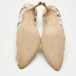 Pre Owned Manolo Blahnik Multicolor Satin Hangisi Pumps Size 39.5