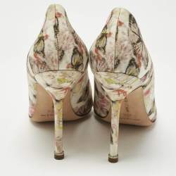 Pre Owned Manolo Blahnik Multicolor Satin Hangisi Pumps Size 39.5