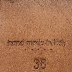 Pre Owned Manolo Blahnik Metallic Lurex Fabric Hangisi Crystal Embellished Pumps Size 38