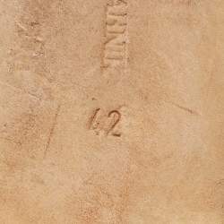 Pre Owned Manolo Blahnik Black Satin Hangisi Ballet Flats Size 42