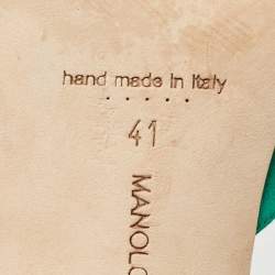 Pre Owned صندل مولز مانولو بلانيك هانغيسي ساتان وردي مقاس 36