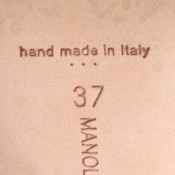 Pre Owned Manolo Blahnik Pink Satin Hangisi Pumps Size 37