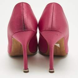 Pre Owned Manolo Blahnik Pink Satin Hangisi Pumps Size 36
