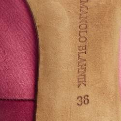 Pre Owned Manolo Blahnik Pink Satin Hangisi Pumps Size 36