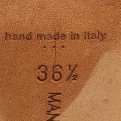 Pre Owned Manolo Blahnik Black Satin Hangisi Crystal Embellished Pumps Size 36.5