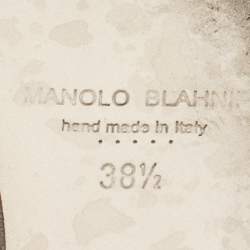 Pre Owned Manolo Blahnik Grey Suede Maysale Flat Mules Size 38.5