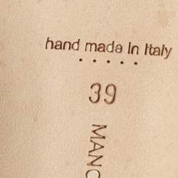 Pre Owned Manolo Blahnik Blue Satin Hangisi Crystal Embellished Pumps Size 39