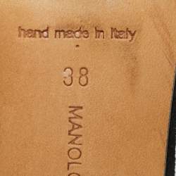 Pre Owned صندل مانوولو بلانيك PVC شفاف وشمواه بشريط حول الكاحل مقاس 38