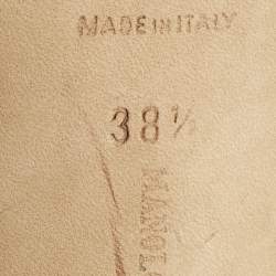 مملوكة مسبقًا صندل مانولو بلانيك باري سبيكتاتور جلد أزرق ومقدمة سويدي أسود بفتحة كعب مقاس 39.5