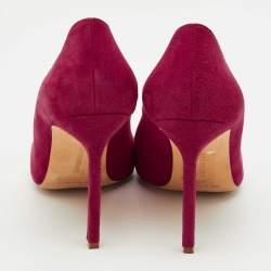 Pre Owned Manolo Blahnik Purple Suede Round Toe Pumps Size 38.5