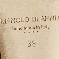 Pre Owned Manolo Blahnik Dark Red Satin Hangisi Ballet Flats Size 38
