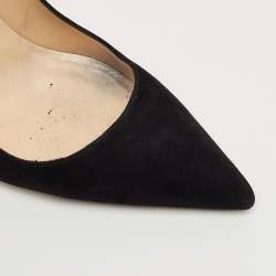 Pre Owned Manolo Blahnik Black Suede BB Pointed Toe Pumps Size 38