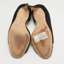 Pre Owned Manolo Blahnik Black Suede Open Toe D'orsay Pumps Size 40.5