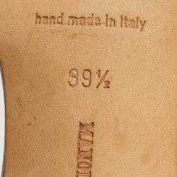 Pre Owned Manolo Blahnik Cream Satin Sedaraby D'orsay Pumps Size 39.5