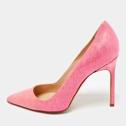 Pre Owned Manolo Blahnik BB Size 35.5 Pink Patent Leather Pumps
