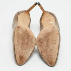 مملوكة مسبقًا حذاء كعب عالي مانولو بلانيك بي بي شامواه رمادي مقاس 40