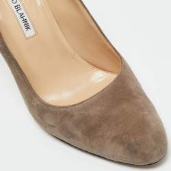 مملوكة مسبقًا حذاء كعب عالي مانولو بلانيك بي بي شامواه رمادي مقاس 40