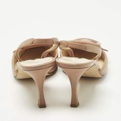 مملوكة مسبقًا حذاء كعب عالي مانولو بلانيك ماي سلي جلدي بيج مع شريط خلفي مقاس 38